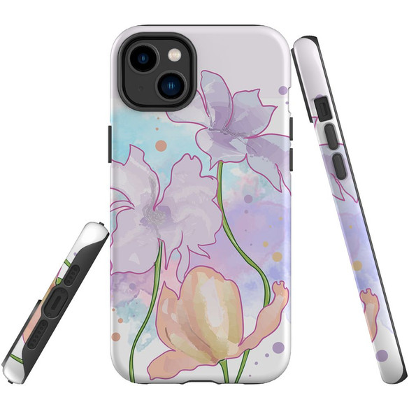 For iPhone 14 Plus Case Tough Protective Cover, Watercolour Floral | iCoverLover Australia