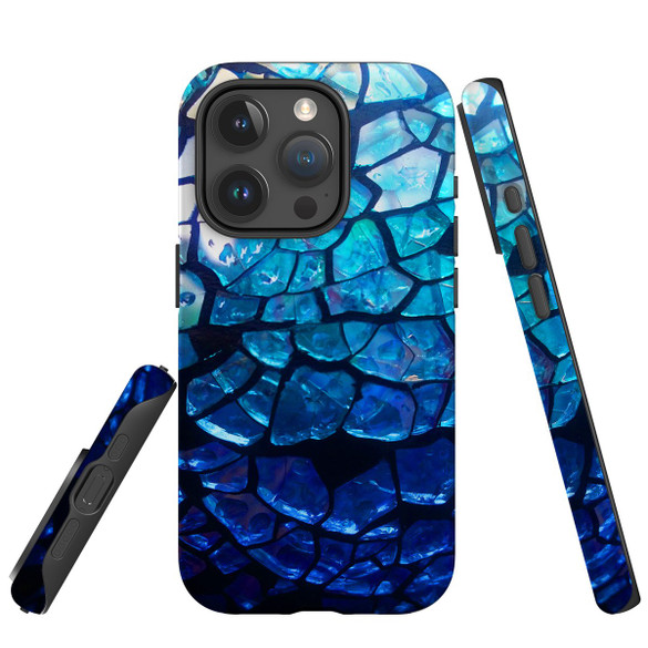 For iPhone 15 Pro Case Tough Protective Cover, Blue Mirror | iCoverLover Australia