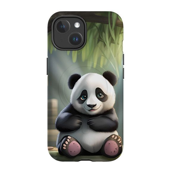 For iPhone 15 Tough Case Compatible with MagSafe, Happy Panda | iCoverLover Australia