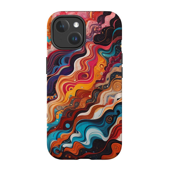 For iPhone 15 Tough Case Compatible with MagSafe, Waves Of The Sun | iCoverLover Australia
