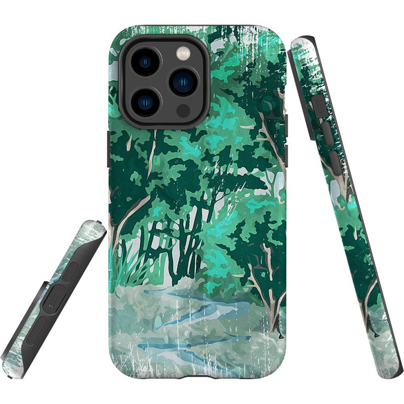 For iPhone 14 Pro Max Case Tough Protective Cover, Green Nature | iCoverLover Australia