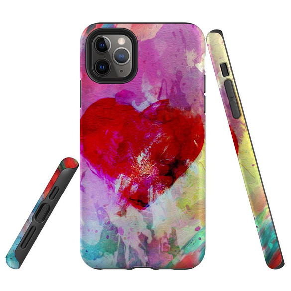 For iPhone 11 Pro Max Case Tough Protective Cover Heart Painting | iCoverLover Australia