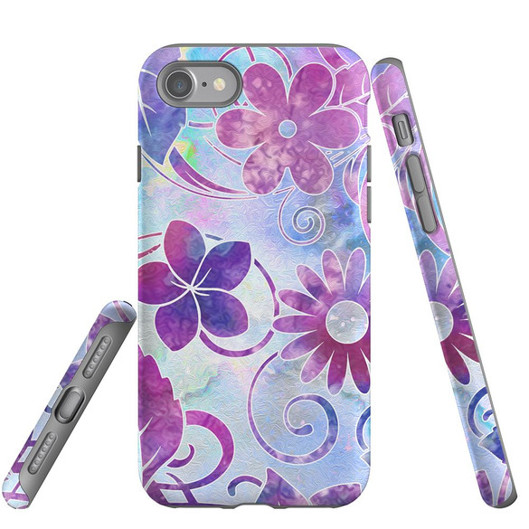 For iPhone SE 5G (2022)/SE (2020)/8/7 Case Tough Protective Cover Flower Swirls | iCoverLover Australia