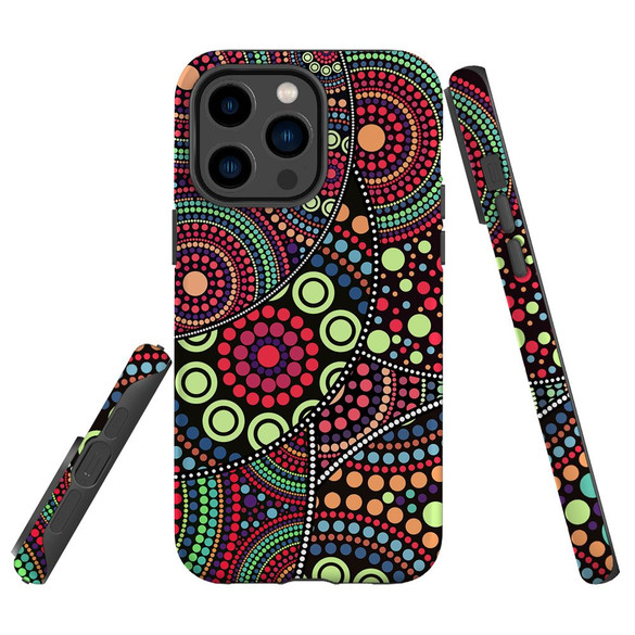 For iPhone 14 Pro Case Tough Protective Cover, Dotted Abstract Painting | iCoverLover Australia