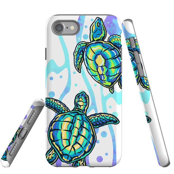 For iPhone SE 5G (2022)/SE (2020)/8/7 Case Protective Cover Swimming Turtles | iCoverLover Australia