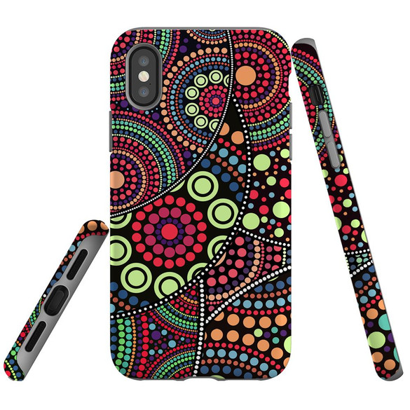 For iPhone XS & X Case Tough Protective Cover Dotted Abstract Painting | iCoverLover Australia
