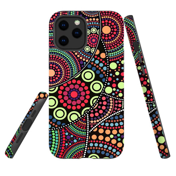 For iPhone 12 Pro Max Case Tough Protective Cover Dotted Abstract Painting | iCoverLover Australia