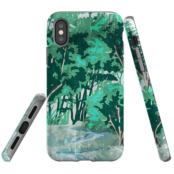 For iPhone XS & X Case Tough Protective Cover Green Nature | iCoverLover Australia