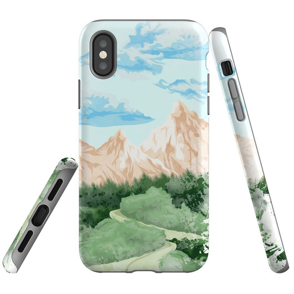 For iPhone XS & X Case Tough Protective Cover Mountainous Nature | iCoverLover Australia