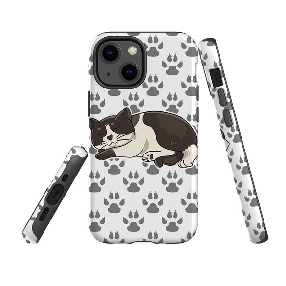 For iPhone 13 mini Case, Protective Back Cover, Tuxedo Cat | iCoverLover Australia