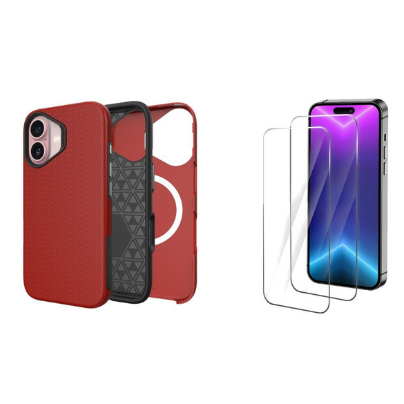 iCoverLover For iPhone 17 Case Compatible with MagSafe Tough Red + 2X Screen Protectors | iCoverLover Australia