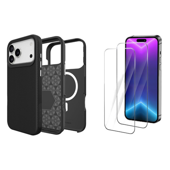 iCoverLover For iPhone 17 Pro Max Case Compatible with MagSafe Tough Black + 2X Screen Protectors | iCoverLover Australia