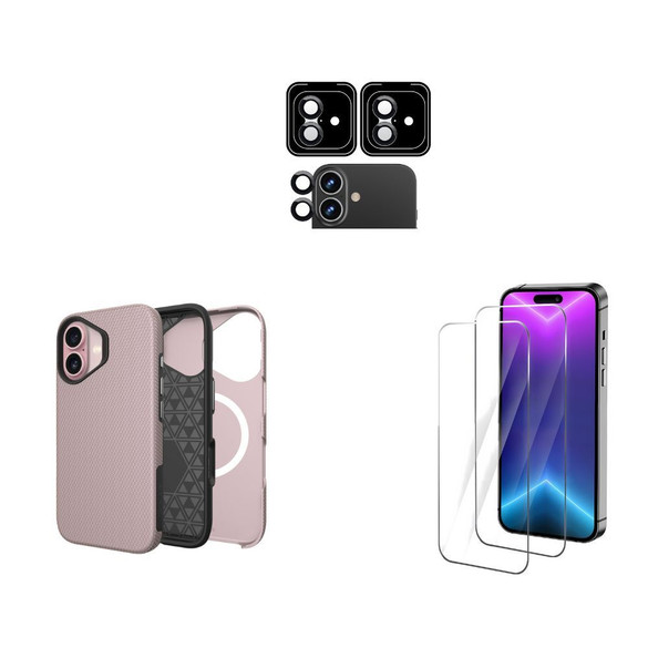iCoverLover For iPhone 17 Case Compatible with MagSafe Tough Rose Gold + 2X Screen + 2X Camera Lens Protectors | iCoverLover Australia