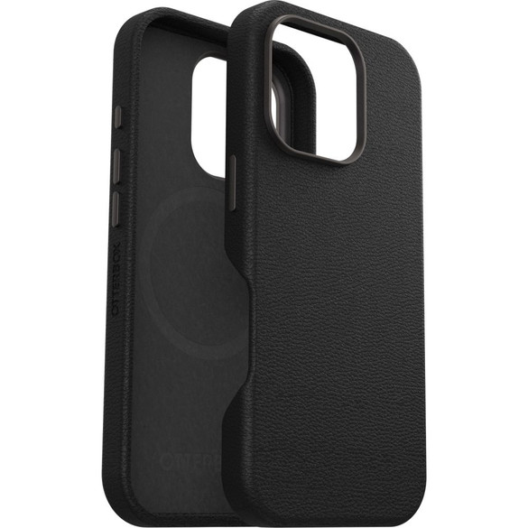 For iPhone 16 Pro Case OtterBox Symmetry Cactus Leather Compatible with MagSafe Cover, Noir Ash | iCoverLover Australia