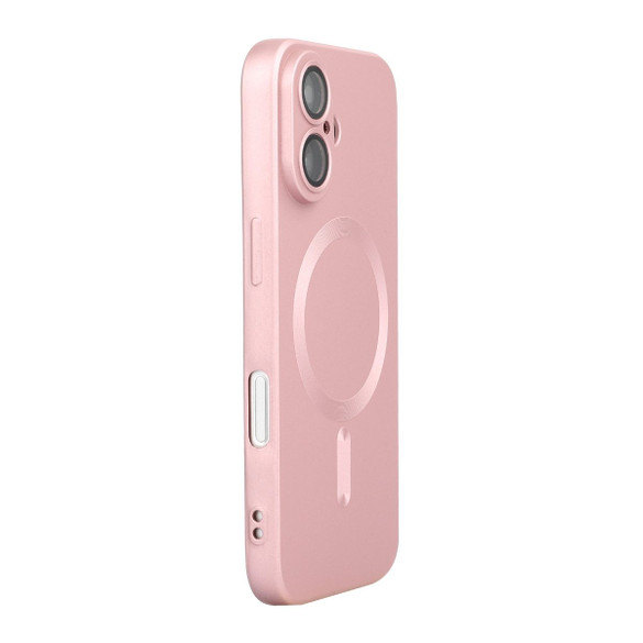 For iPhone 16 Case, MagSafe Compatible Protective Matte Silicone Cover, Lens Protectors, Pink | iCoverLover Australia
