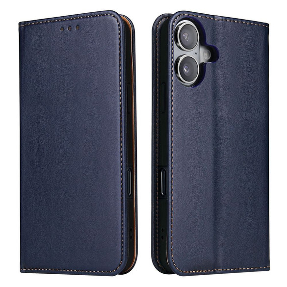 For iPhone 16 Plus Case, Leather, Flip Wallet Folio Cover, Stand, Blue | iCoverLover Australia