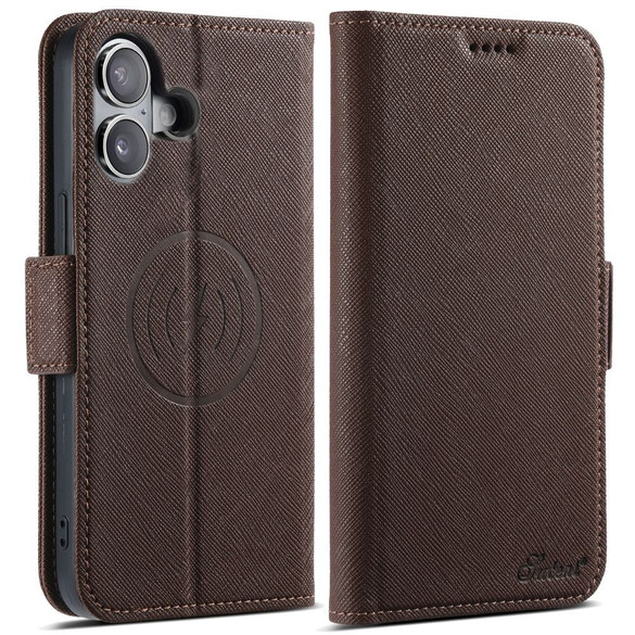 For iPhone 16 Plus Case Leather Flip Wallet Cover Stand Compatible with MagSafe Brown | iCoverLover Australia