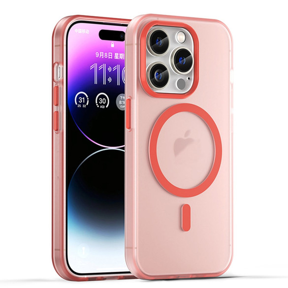 For iPhone 16 Pro Case, Frosted Translucent MagSafe Compatible Cover, Red | iCoverLover Australia