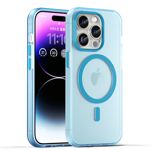 For iPhone 16 Pro Max Case, Frosted Translucent MagSafe Compatible Cover, Blue | iCoverLover Australia