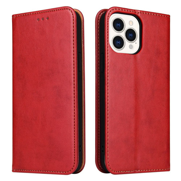 For iPhone 15 Pro Max Case, Leather, Flip Wallet Folio Cover, Stand, Red | iCoverLover Australia