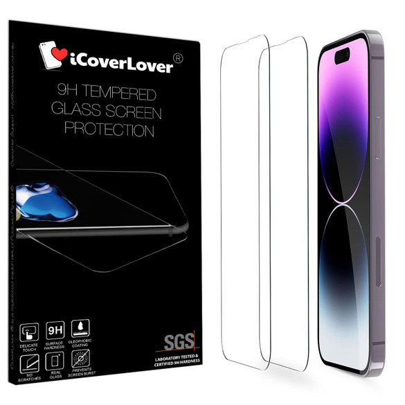iCoverLover [2-Pack] For iPhone 15 Tempered Glass Screen Protector | iCoverLover Australia