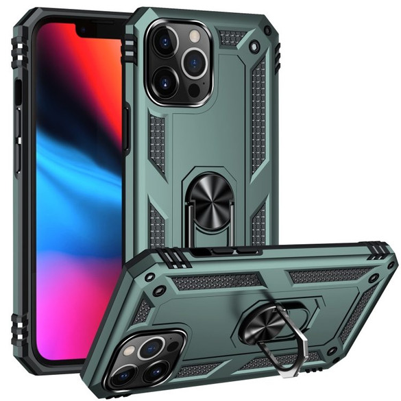 For iPhone 14 Pro Case, Protective Shockproof TPU/PC Cover, Ring Holder, Green | iCoverLover Australia