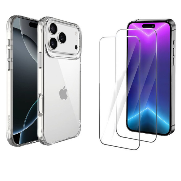 iCoverLover For iPhone 17 Pro Max Case + 2X Glass Screen Protectors Clear | iCoverLover Australia