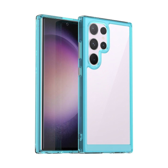 For Samsung Galaxy S24 Ultra Case - Durable Acrylic + TPU, Scratch-Resistant, Easy-Access, Clear Blue | iCoverLover Australia