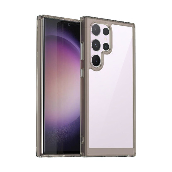 For Samsung Galaxy S24 Ultra Case - Durable Acrylic + TPU, Scratch-Resistant, Easy-Access, Clear Grey | iCoverLover Australia