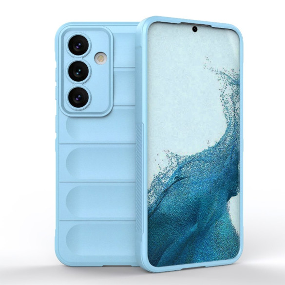 For Samsung Galaxy S24 Case - Wavy Shield, Durable TPU + Flannel Protective Cover, Light Blue | iCoverLover Australia