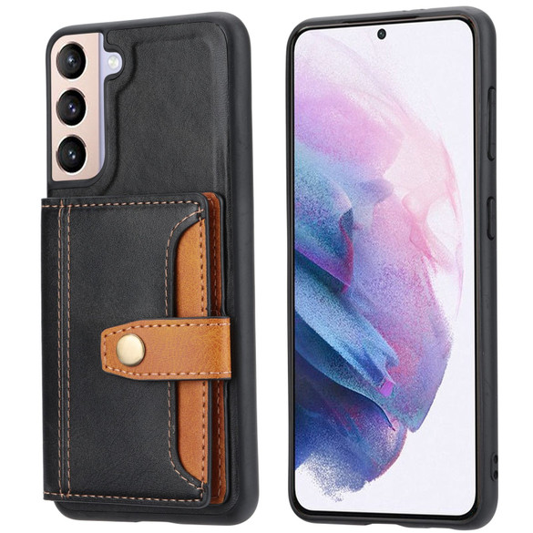 For Samsung Galaxy S23+ Plus Case Leather Magnetic Clasp Card Slots Cover Black | iCoverLover Australia
