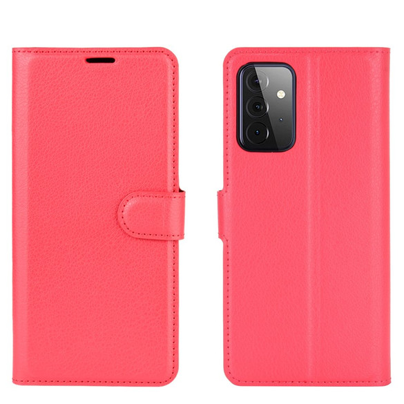 For Samsung Galaxy A72 5G/4G Lychee Folio Protective Case, Kickstand, Wallet, Red | iCoverLover Australia
