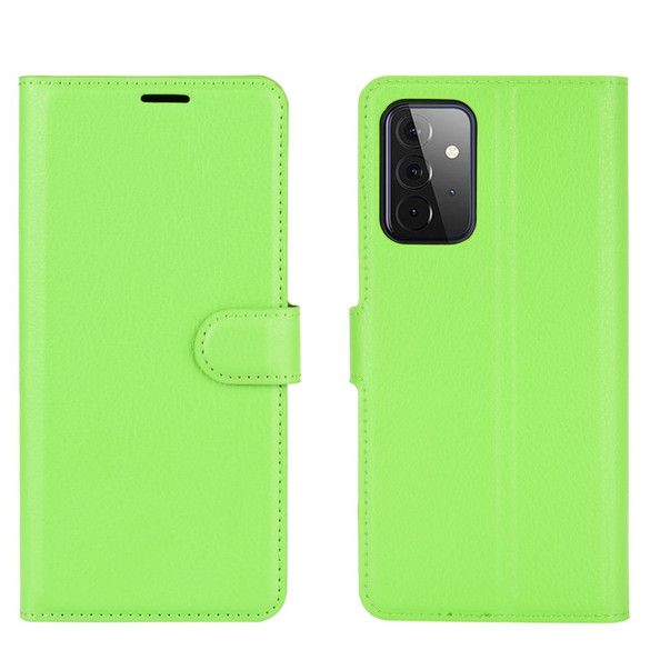 For Samsung Galaxy A72 5G/4G Lychee Folio Protective Case, Kickstand, Wallet, Green | iCoverLover Australia