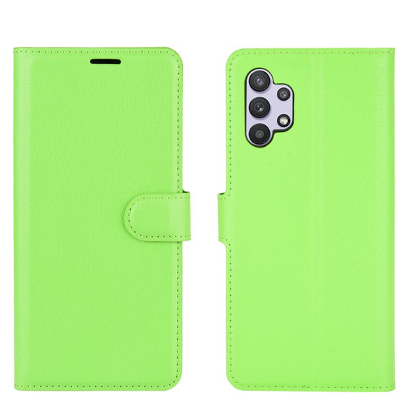 For Samsung Galaxy A32 5G Lychee Folio Protective Case, Kickstand, Wallet, Green | iCoverLover Australia
