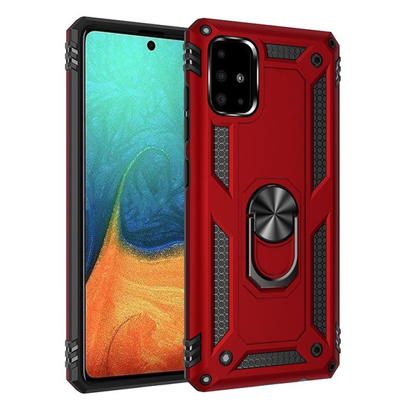 For Samsung Galaxy A71 4G Shockproof TPU + PC Protective Case ,Ring Holder, Red | iCoverLover Australia