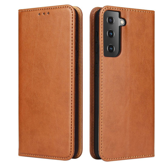 For Samsung Galaxy S21 Case Leather Flip Wallet Folio Cover Brown | iCoverLover Australia