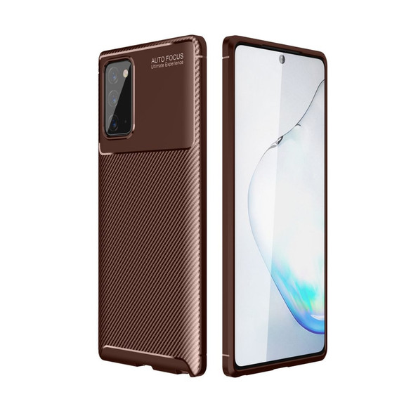 For Samsung Galaxy S21 Case Carbon Fiber Texture Protective TPU Cover, Brown | iCoverLover Australia