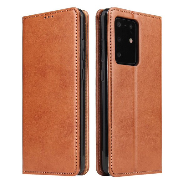 For Samsung Galaxy S20 Ultra Case Leather Flip Wallet Folio Cover Brown | iCoverLover Australia