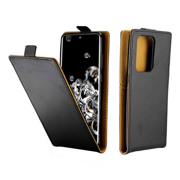 For Samsung Galaxy S20 Ultra Vertical Flip TPU + PU Leather Case Card Slot, Black | iCoverLover Australia