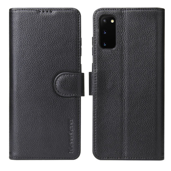 For Samsung Galaxy S20 Case iCoverLover Genuine Cow Leather Wallet Cover Black | iCoverLover Australia