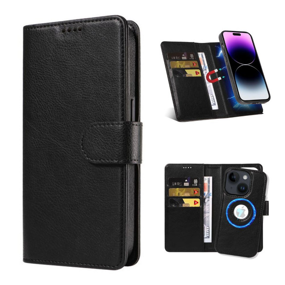 For iPhone 14 Plus Case Detachable Wallet Cover Compatible with MagSafe Black | iCoverLover Australia
