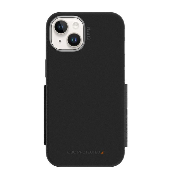 For iPhone 14 Case EFM Monaco Armour ELeather D3O 5G Signal Plus Cover Black Grey | iCoverLover Australia