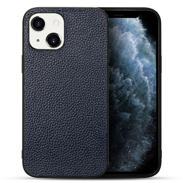 For iPhone 14 Plus Case Genuine Leather Durable Slim Fit Protective Cover Blue | iCoverLover Australia