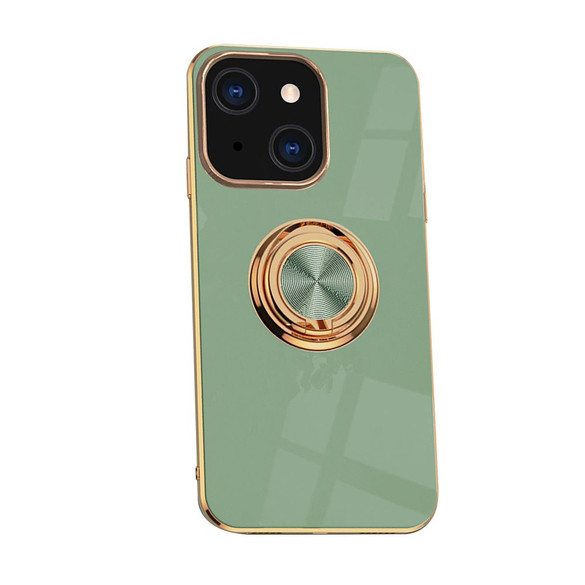 For iPhone 14 Case Electroplating Luxury Kickstand Ring Holder Cover Green | iCoverLover Australia