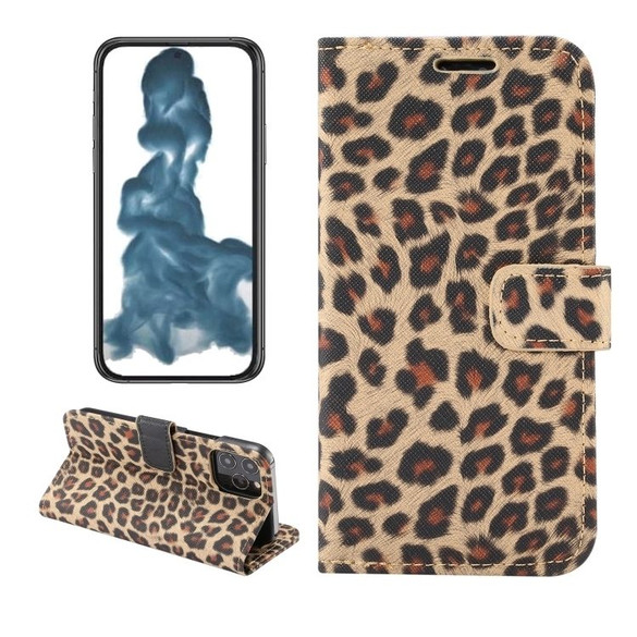 For iPhone 14 Plus Case, Leopard Print PU Leather Wallet Cover, Yellow | iCoverLover Australia