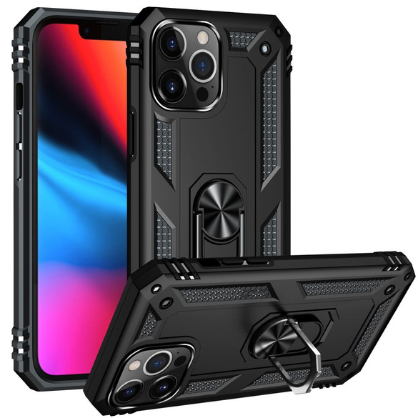 For iPhone 13 Pro Case, Protective Shockproof TPU/PC Cover, Ring Holder, Black | iCoverLover Australia