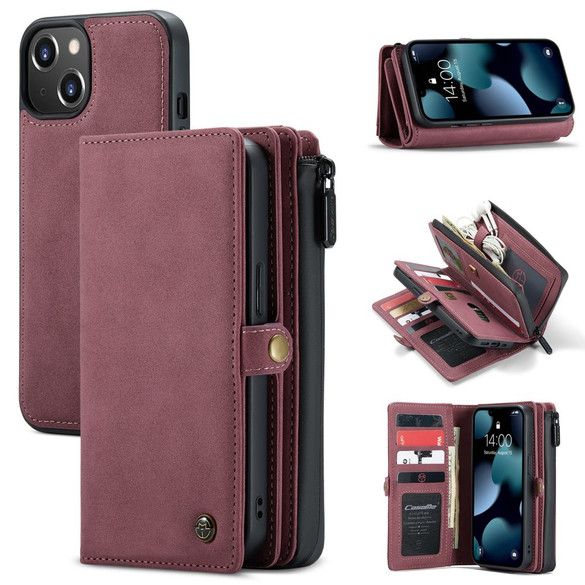 For iPhone 13 mini Case, Wallet PU Leather Detachable Flip Cover, Red | iCoverLover Australia