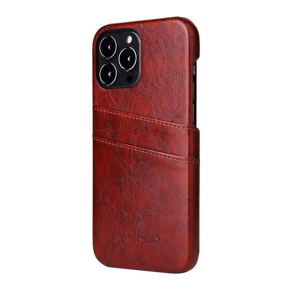 For iPhone 13 Pro Max Case Deluxe Leather Wallet Back Shell Slim Cover Brown | iCoverLover Australia