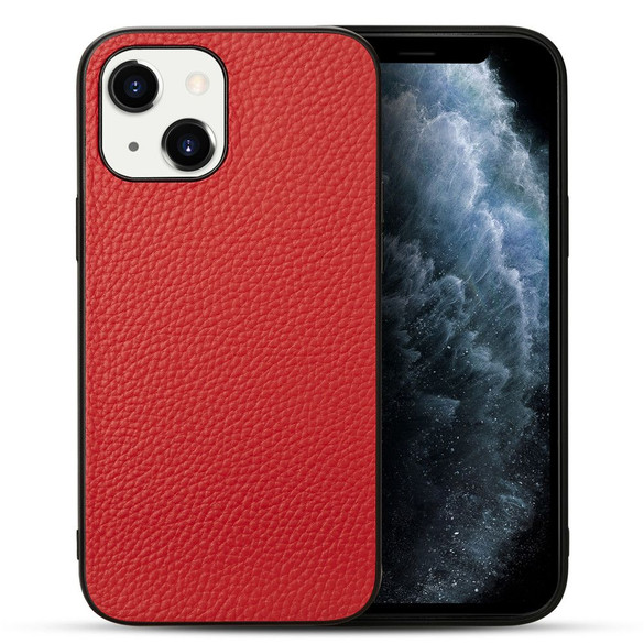 For iPhone 13 Case Genuine Leather Durable Slim Fit Protective Cover Red | iCoverLover Australia
