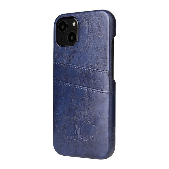 For iPhone 13 Case Deluxe Leather Wallet Back Shell Slim Cover Blue | iCoverLover Australia